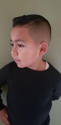 My son rocking his fresh cut