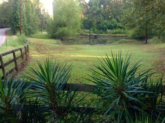 Private pond upon entry.