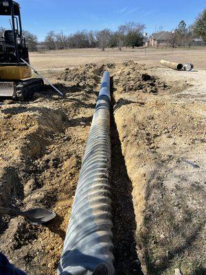 Drainage preparation for driveway.