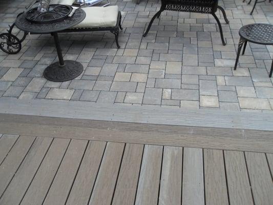 Trex deck with Dublin Cobble paver