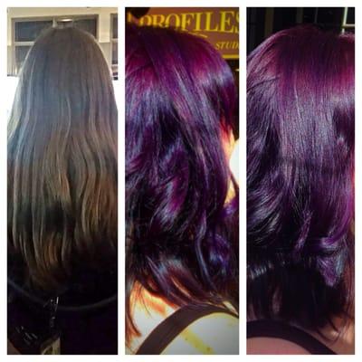 Before and after cut and color by Michaela