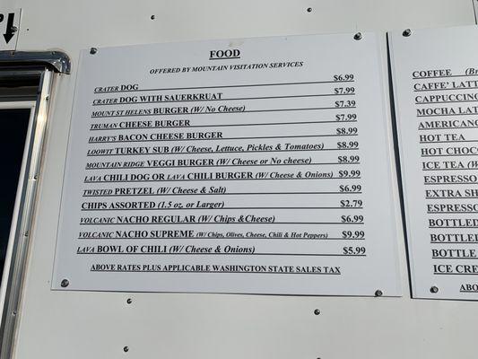 Food menu