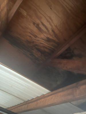 More rotted wood, covered by a brand new roof