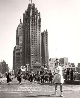 Kenosha CYO Band on Michigan Avenue, Chicago.