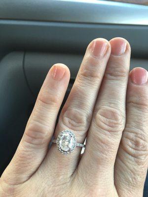 My stunning engagement ring!! Melanie Harlin and my beloved did an amazing job working together to make a perfect ring for me.