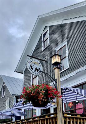 Our store in the spring, summer and fall has a charming porch complete with fountains.