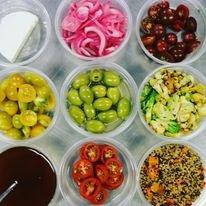 Just a little mise en place... Yes, three kinds of tomatoes are absolutely necessary.  LOL