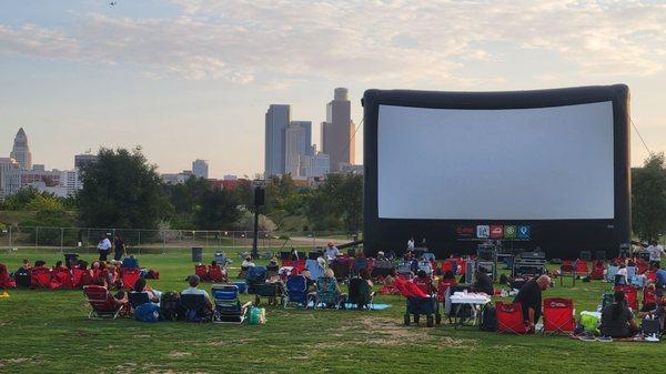 It's almost showtime (07/30/22). #Chinatown @EatSeeHear @StarliteCinemas #OutdoorEntertainment #Movies #Music #Food