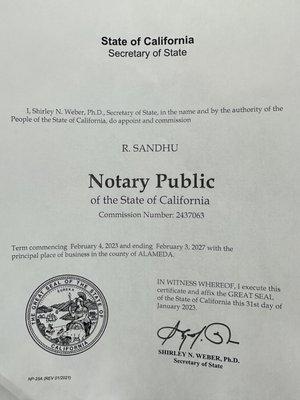 Commissioned Notary Public