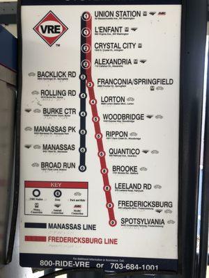 VRE RAILWAY STATION MAP