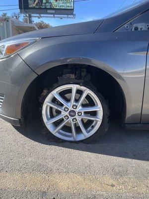 images of the tires that were damaged