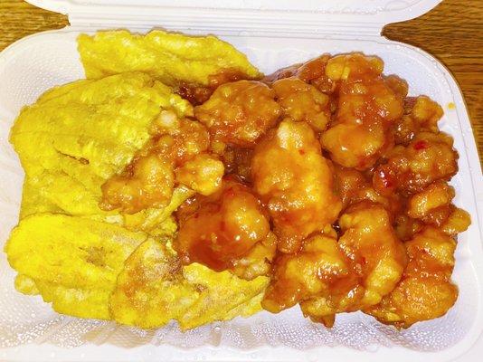 2. General Tso's Chicken with 33. Fried Plantain