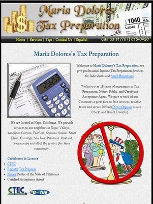 Maria Dolores Tax Preparation Website