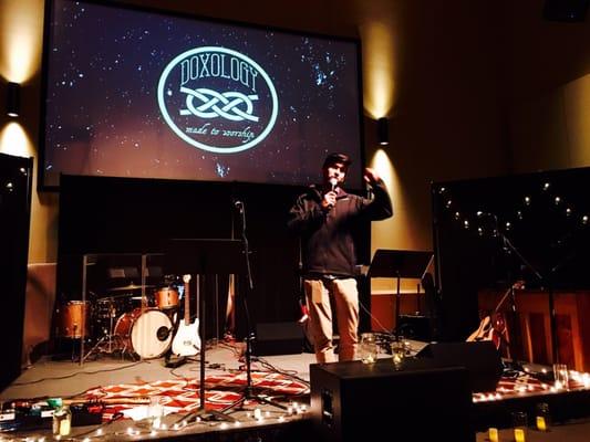 Student Ministry Director Chris Varela kicks-off a night of music and worship at Doxology 2015.