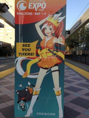 anime poster at station