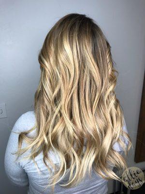 High beige-blonde balayage