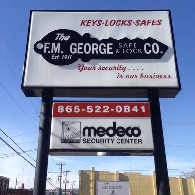 Sign outside F.M. George & Safe Lock Co.