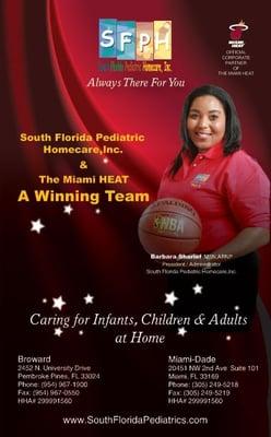 South Florida Pediatric Homecare Inc. is an Official Corporate Partners of The Miami HEAT