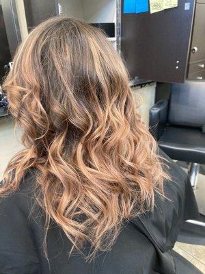 Rose gold balayage