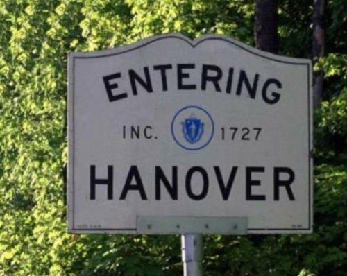 Entering Hanover, MA