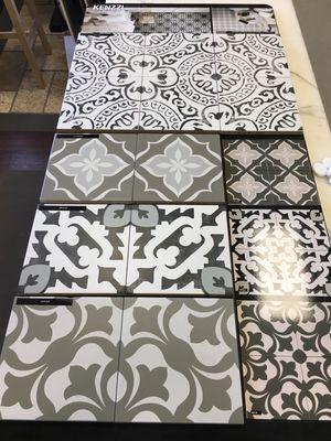 Cement tile adds pattern and visual interest to a small space!