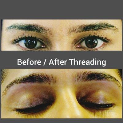 Before and after threading.