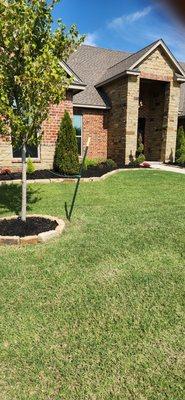 We helped this client with his lawn and with his flowerbeds!