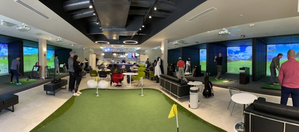 New cool spot for golf simulation. Get crowded when full.