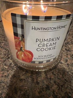 Delicious Smelling 3 Wick Candle for under $5.  I lit it and my husband literally thought I baked a dessert when he came into the house!!!