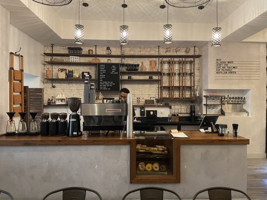 Coffee Bar, selection of bagels, cookies, scones.