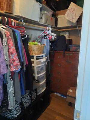 Before cleaned and organized closet