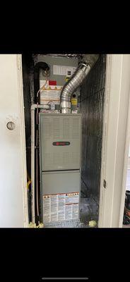 14 Seer TRANE system. 80% natural gas furnace and evaporator coil.