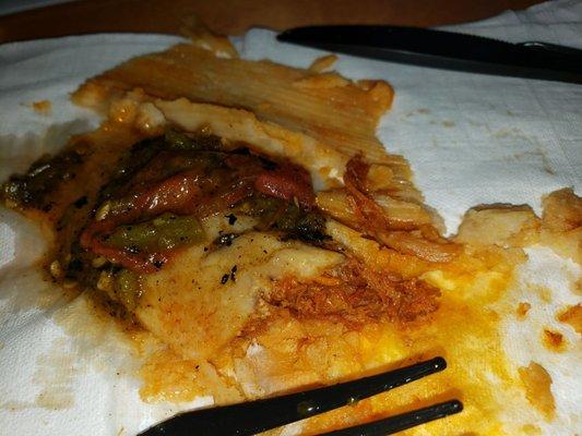 pork tamales with green chili supplied in a baggy