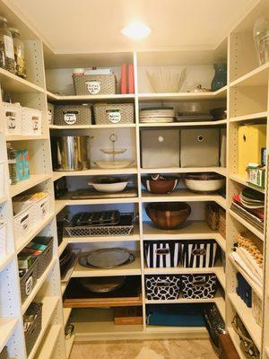 Pantry decluttered and organized -after