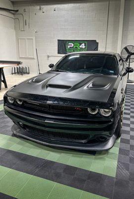 Matte Black Metallic Hood Wrap