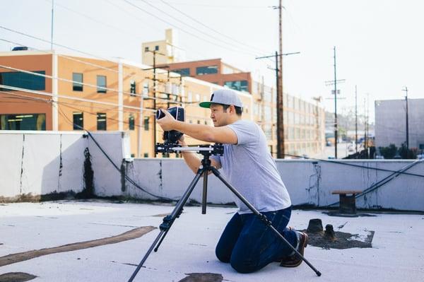 Chris of Velo Films on our rooftop getting some great angles