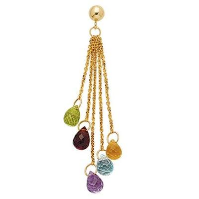 Add a splash of color with this matching Peridot, Garnet, Amethyst, Blue Topaz & Citrine earring set.