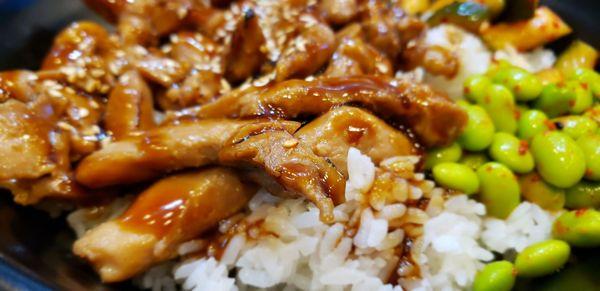 Grilled Chicken Don  Delicious homemade teriyaki sauce smothered on top of tender and juicy grilled chicken