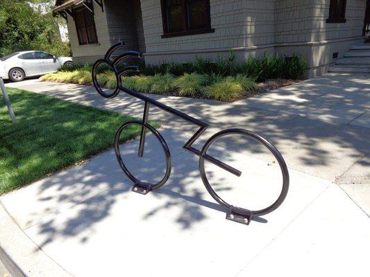 Custom bike rack courtesy of the Law Office of David J. Murray