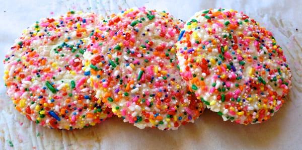 Sprinkle sugar cookies.