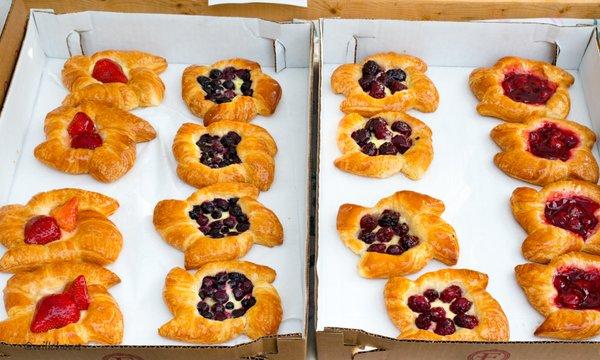 Strawberry, Blueberry, Blackberry, and Cherry Danishes from Firehook Bakery, sold by Cheverly Breadbasket