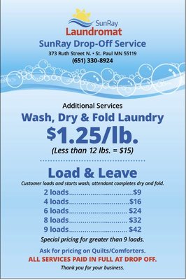 Wash and dry prices