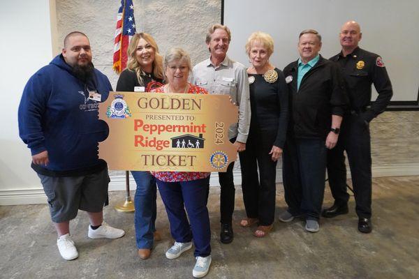 Peppermint Ridge receives the inaugural 'Golden Ticket' presented by Circle City Rotary.