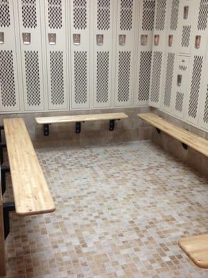 Clean locker rooms with saunas.