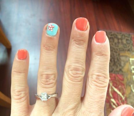 Great job on my beachy starfish manicure!