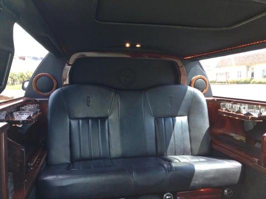 Inside of our 6passenger Limo in our fleet