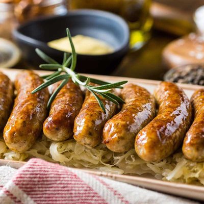 German Bratwurst with Sauerkraut