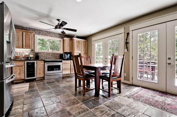 The kitchen has everything you need for cooking and relaxing. Great view too!