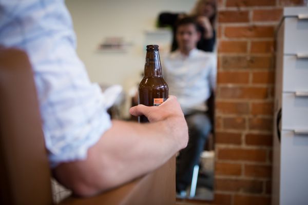 A cold beer with each service at the Hello Lovely Salon.