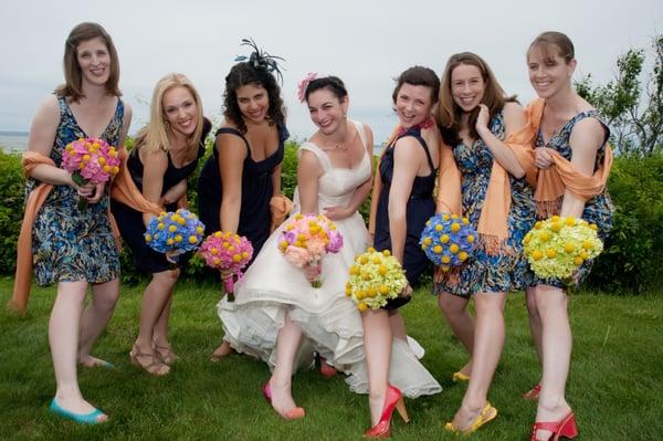 Rachel's gorgeous bridal party. Brewster, MA